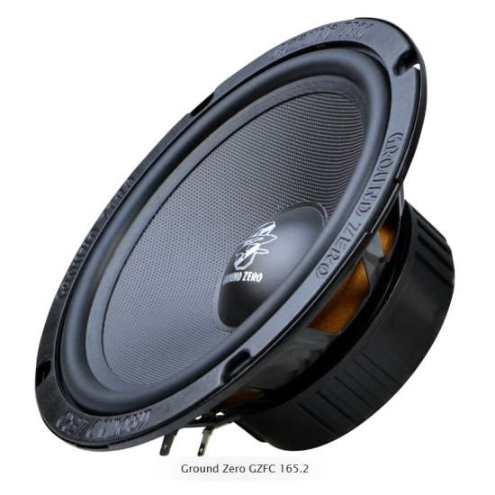 Ground Zero GZFC 165.2 2-drożny zestaw głośnikowy o średnicy woofera 165 mm. Moc woofera 100 W RMS